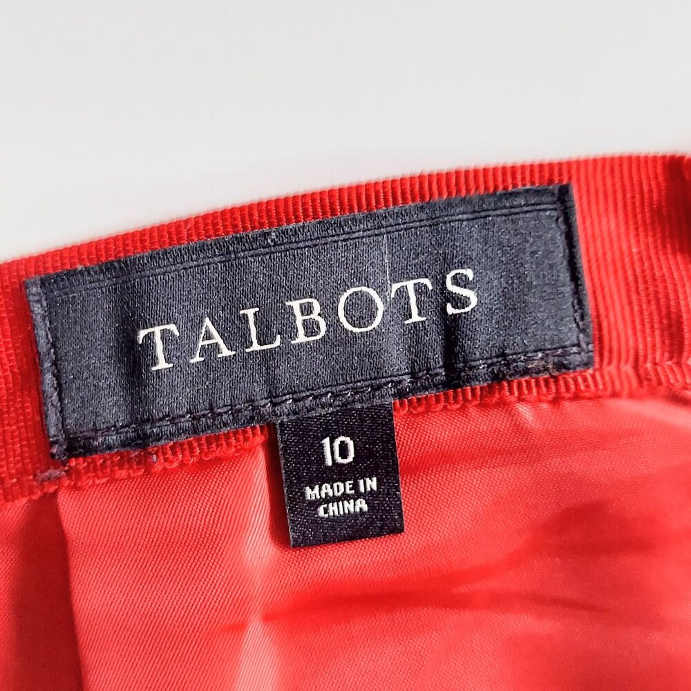 Talbots Knee Length Lace Scallop Hem Pencil Skirt Size 10 Red - Picture 7 of 8